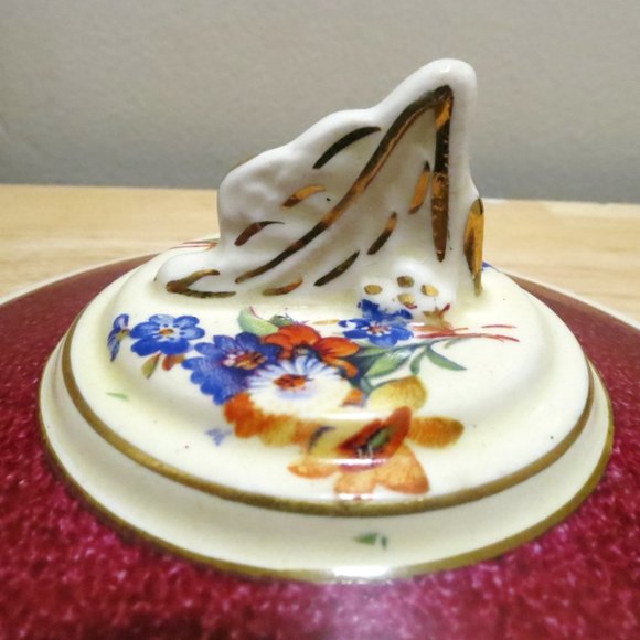 Creamer and Sugar Bowl Burleigh Ware Burgess & Leigh 5594 Burgundy Zenith Shape - Picture 6 of 16